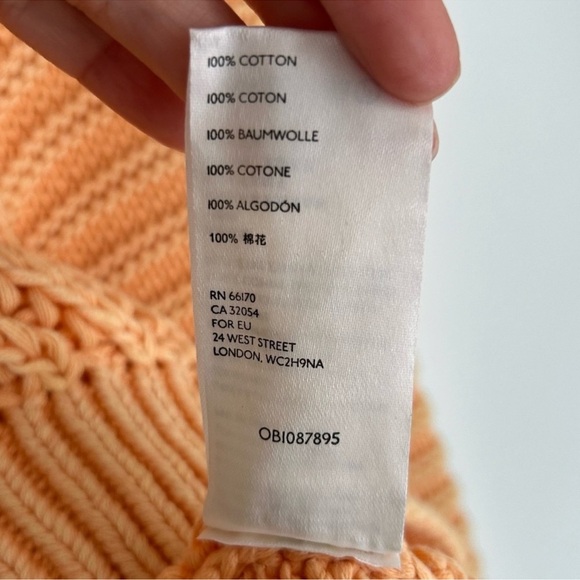 Free People sweetheart chunky knit grandmacore balloon orange pullover sweater - Picture 8 of 8